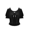 Gothic round neck short sleeves velvet top TW320