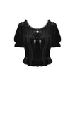 Gothic round neck short sleeves velvet top TW320