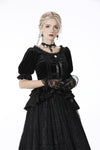 Gothic round neck short sleeves velvet top TW320