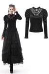 Gothic retro button embossing top TW352