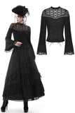 Gothic sexy lace shoulder top TW353