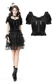 Gothic frilly velvet top TW393