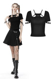 Punk rock girl eyelet cuff top TW394