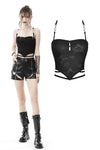 Punk thru hole fabric halter top TW396