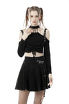 Punk drawstring strap top TW398