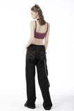 Rebel racer black pink plaid halter crop top TW412