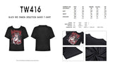 Black red Demon Seduction baggy T-shirt TW416