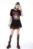 Black red Demon Seduction baggy T-shirt TW416