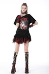 Black red Demon Seduction baggy T-shirt TW416