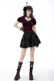 Gothic luxe burgundy velvet top TW418