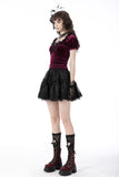 Gothic luxe burgundy velvet top TW418