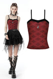 Punk red stripe strap top TW422