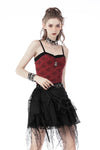 Punk red stripe strap top TW422