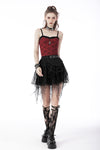 Punk red stripe strap top TW422