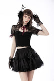 Gothic red velvet ribbon bandage top TW432