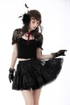 Gothic red velvet ribbon bandage top TW432