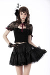 Gothic red velvet ribbon bandage top TW432