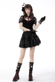 Gothic red velvet ribbon bandage top TW432