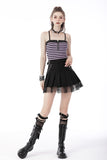 Punk rock violet stripe studded strap top TW433