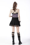 Punk rock violet stripe studded strap top TW433