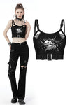 Punk devil fish cutout crop top TW435