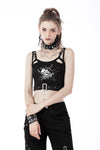 Punk devil fish cutout crop top TW435