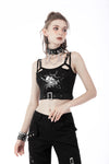 Punk devil fish cutout crop top TW435