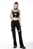 Punk devil fish cutout crop top TW435