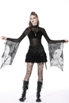 Punk spider mesh exaggerated sleeves top TW453