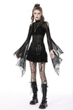 Punk spider mesh exaggerated sleeves top TW453