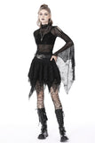 Punk spider mesh exaggerated sleeves top TW453