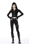 Punk decadent shredded hooded top TW460