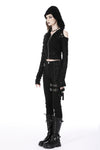 Punk decadent shredded hooded top TW460