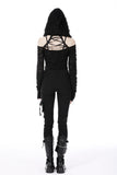 Punk decadent shredded hooded top TW460